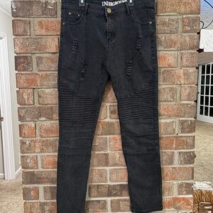 Underground Men's Black Ripped Skinny Jeans